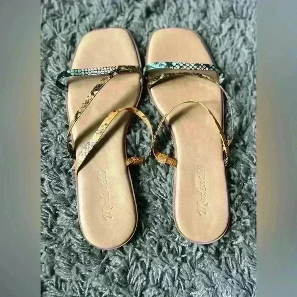Madewell Snakeskin Slip On Sandals Size 7 - Picture 1 of 3
